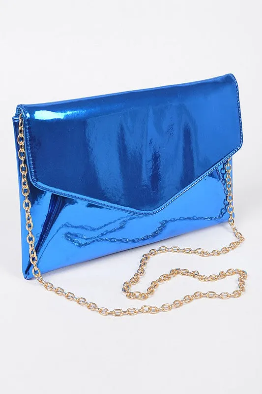 Mirror Mirror Envelope Clutch - Cobalt