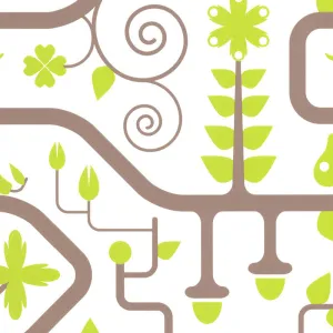 Modern Nature Park Green Grey 880611 Wallpaper