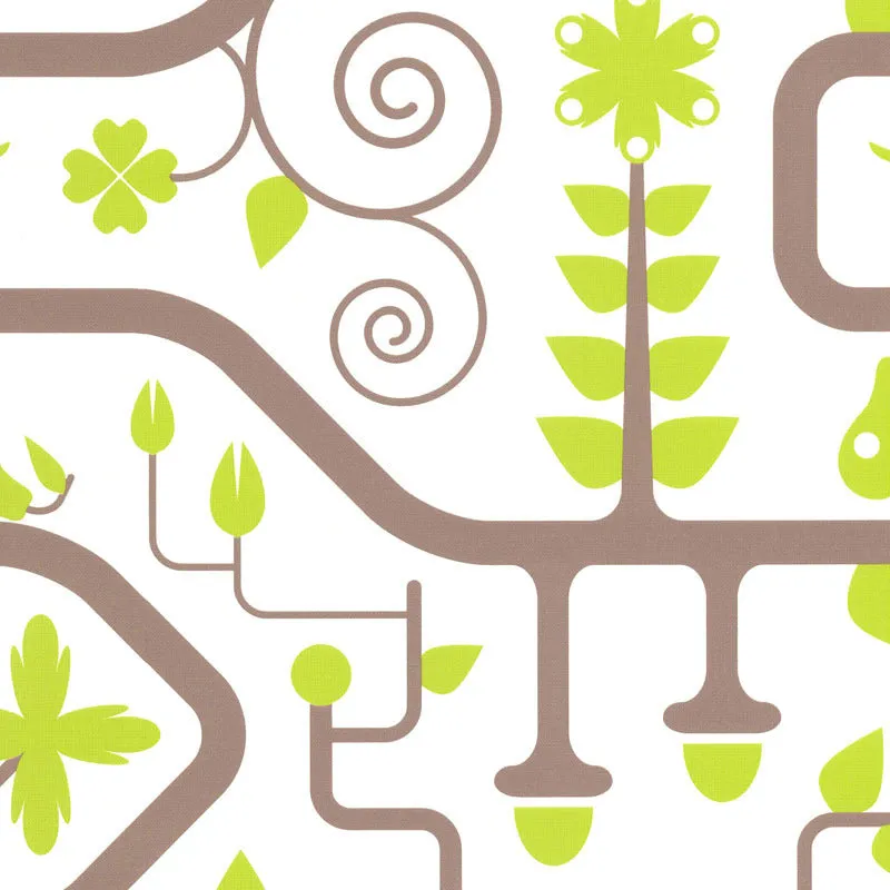 Modern Nature Park Green Grey 880611 Wallpaper