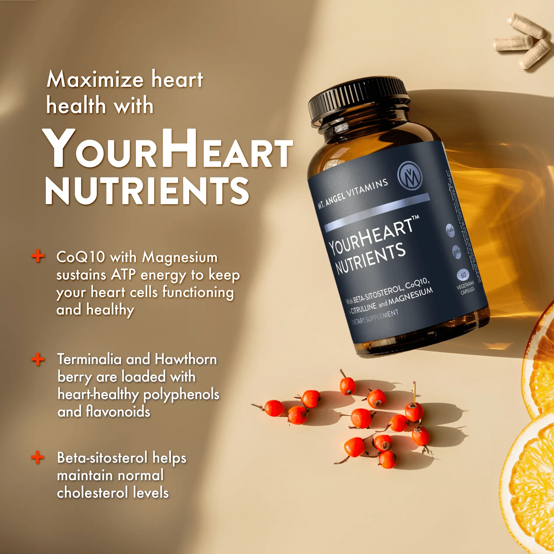 Mt. Angel Vitamins YourHeart Nutrients - The Essential Partner for Your Heart Health | 60 ct.