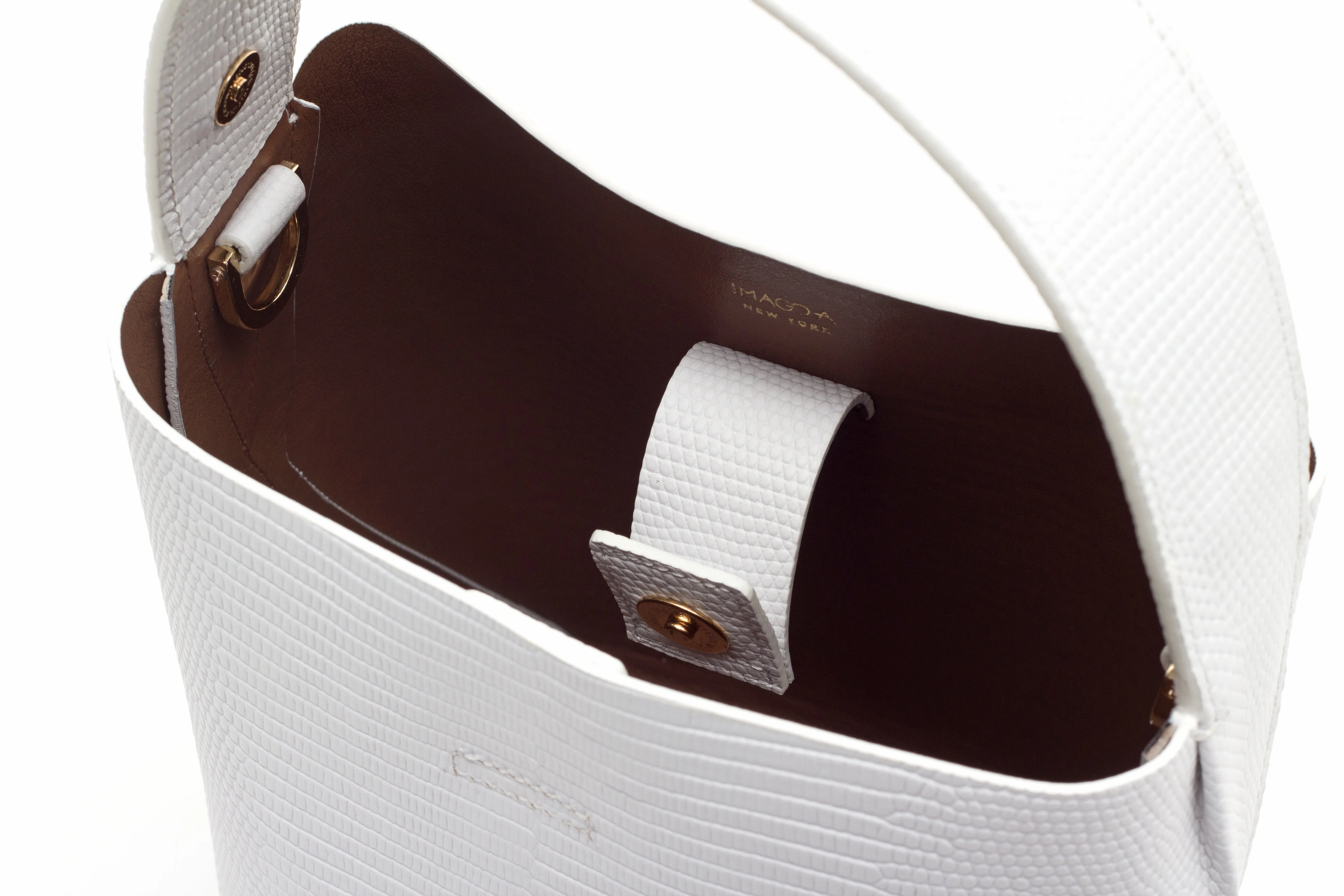 Nº49 Cross Handle Bucket - Blanc Lizard