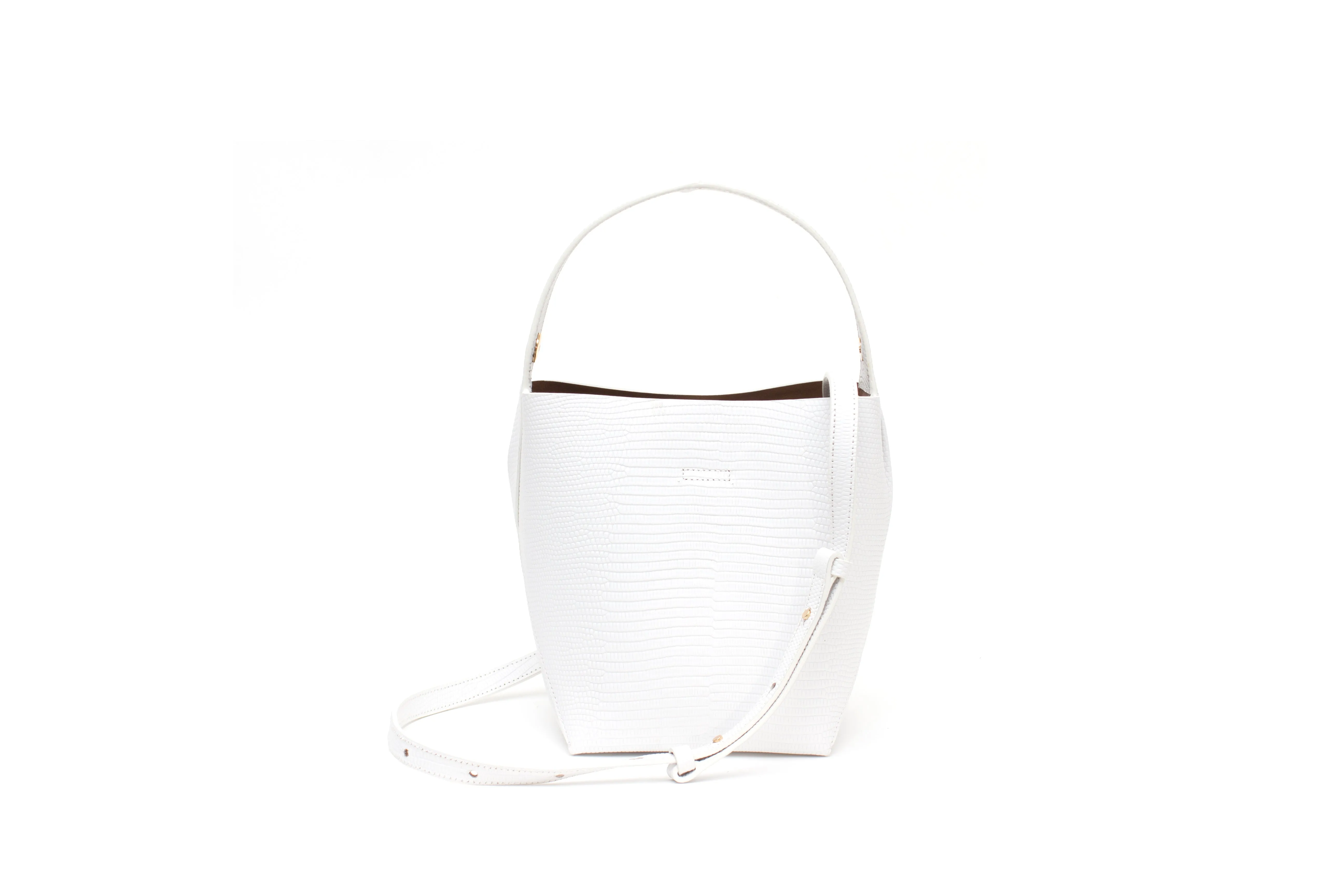 Nº49 Cross Handle Bucket - Blanc Lizard
