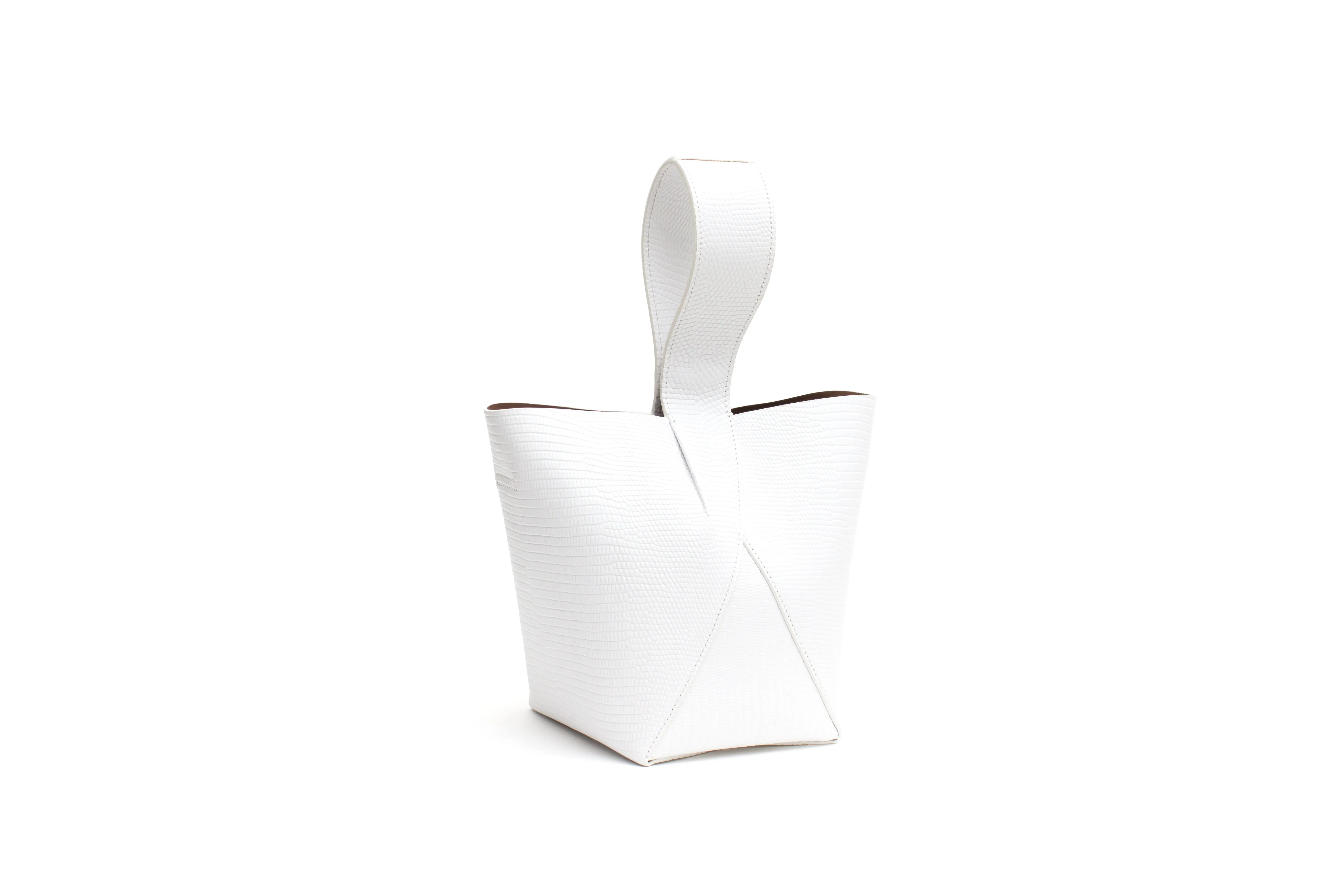 Nº49 Cross Handle Bucket - Blanc Lizard