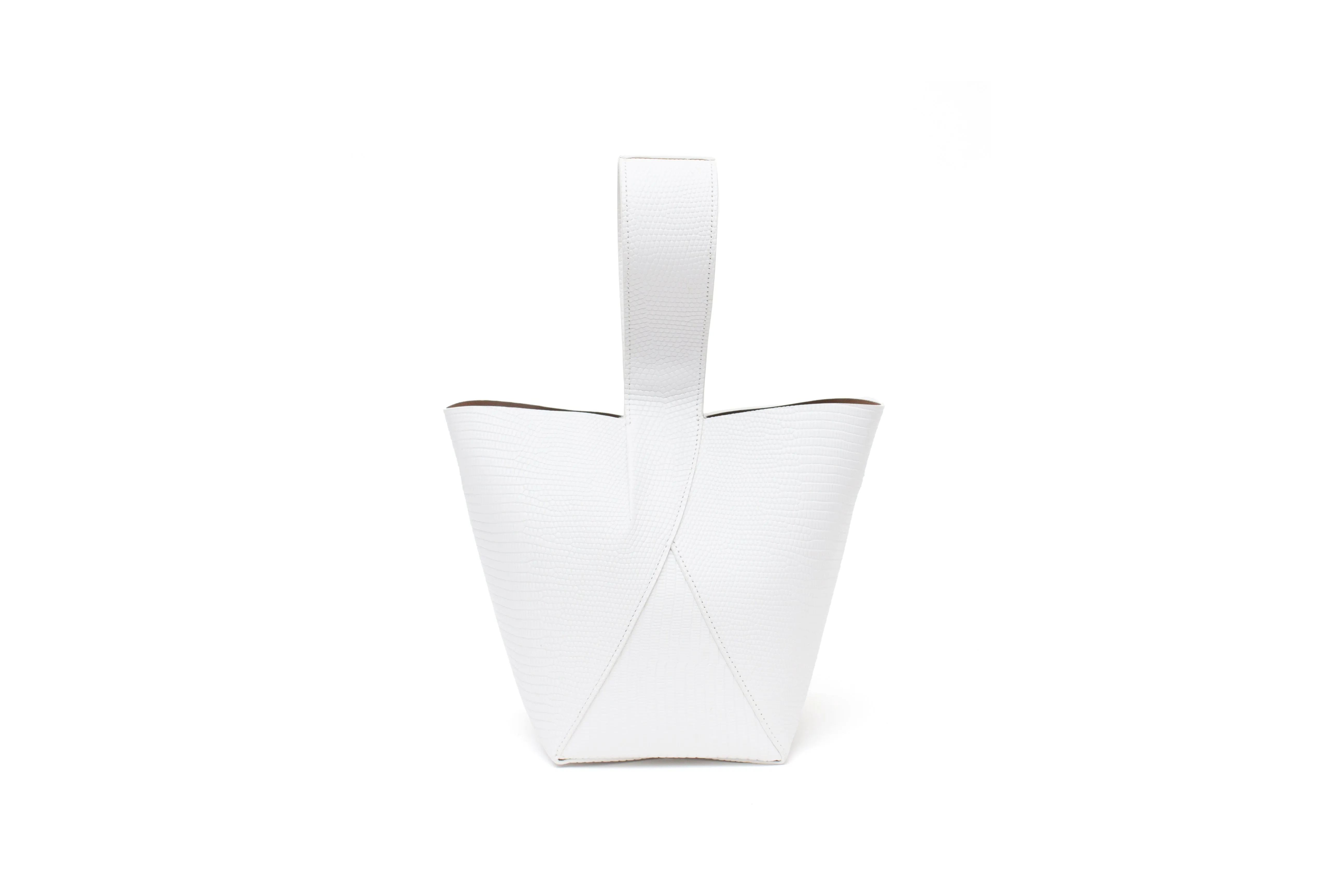 Nº49 Cross Handle Bucket - Blanc Lizard