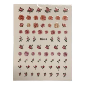 Nail Sticker - DD-013 Mix Nude Roses