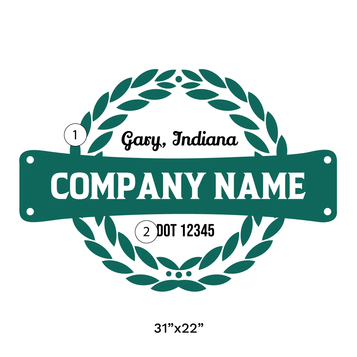 Name Truck Door Decal (USDOT), 2 Pack