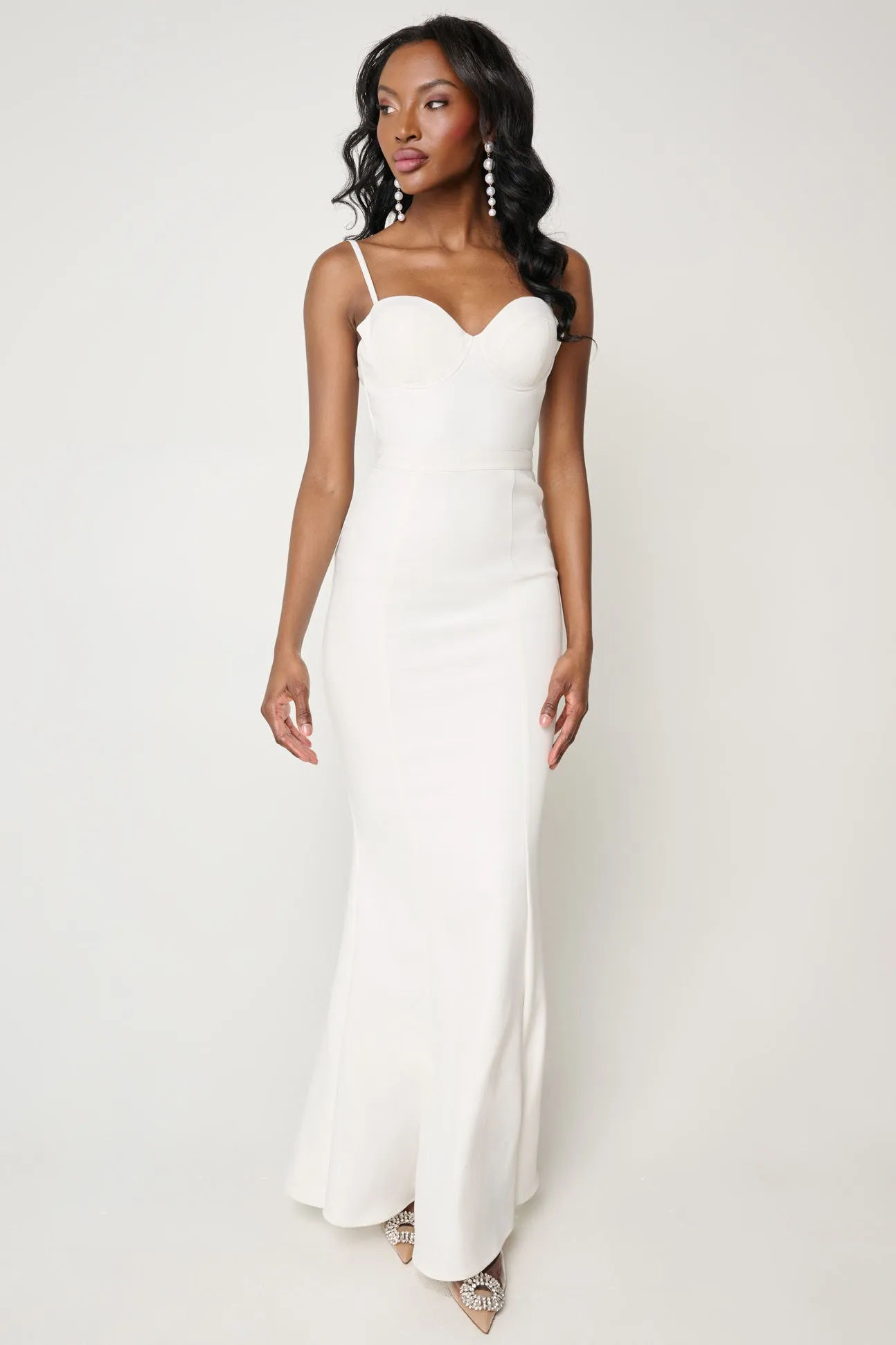 Natasha Gown in White by Elle Zeitoune - RENTAL