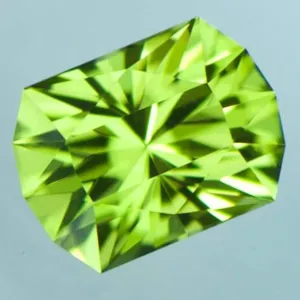 Natural Custom Cut Radiant Peridot (.88 carats)
