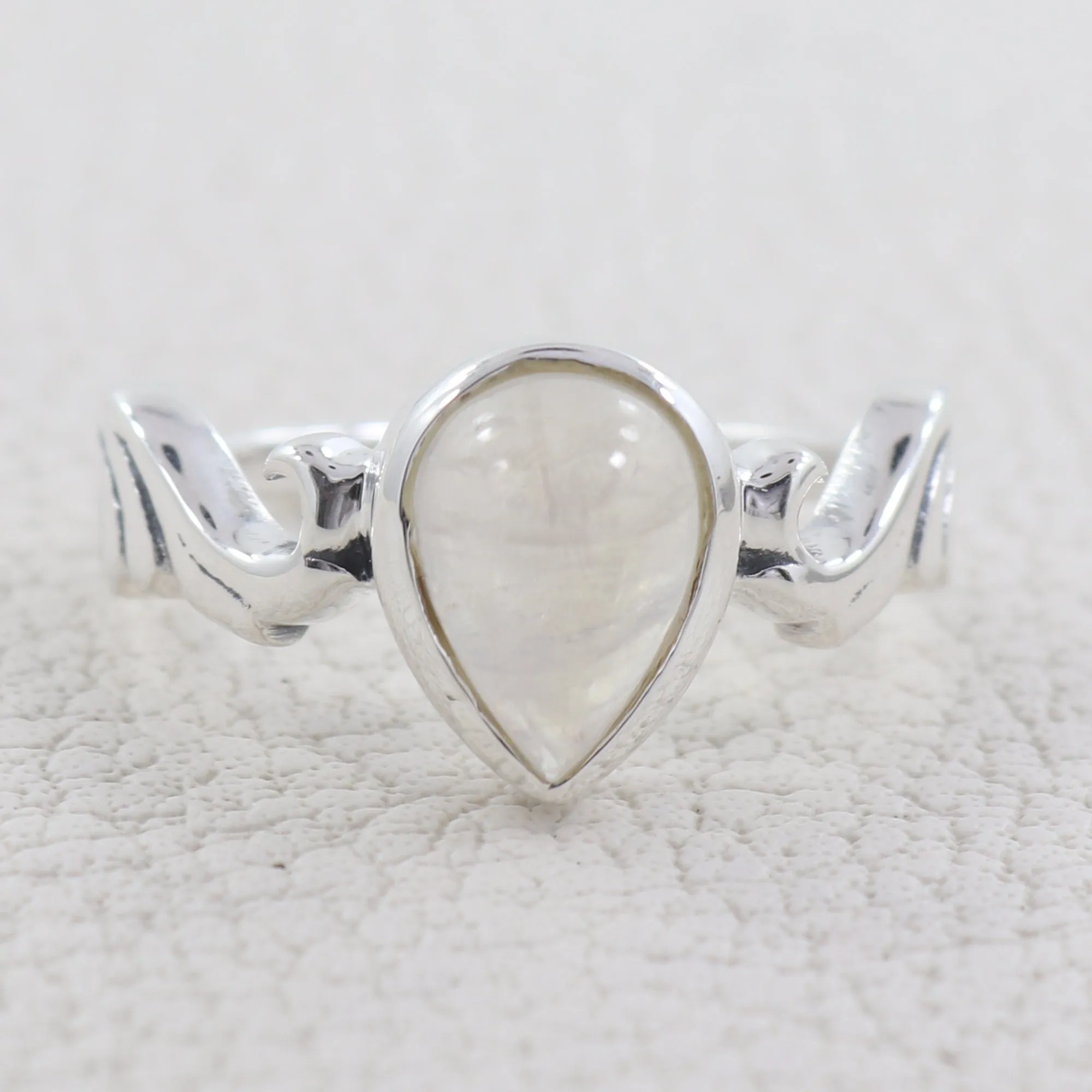 Natural Larimar Designer Silver Rings