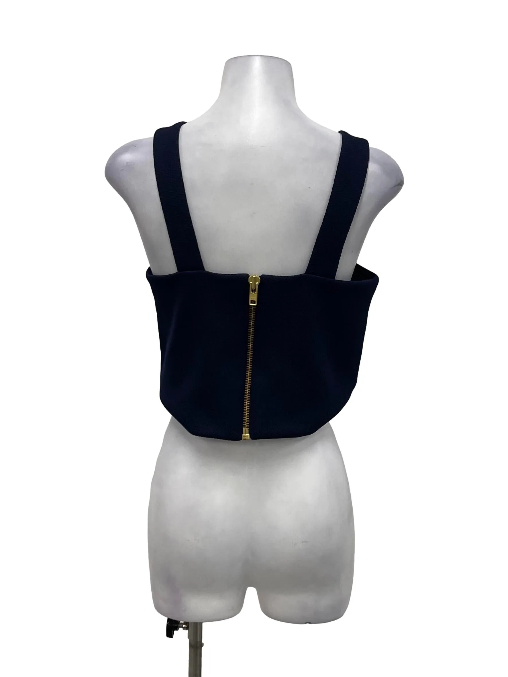 Navy Blue Cross Sleeveless Top