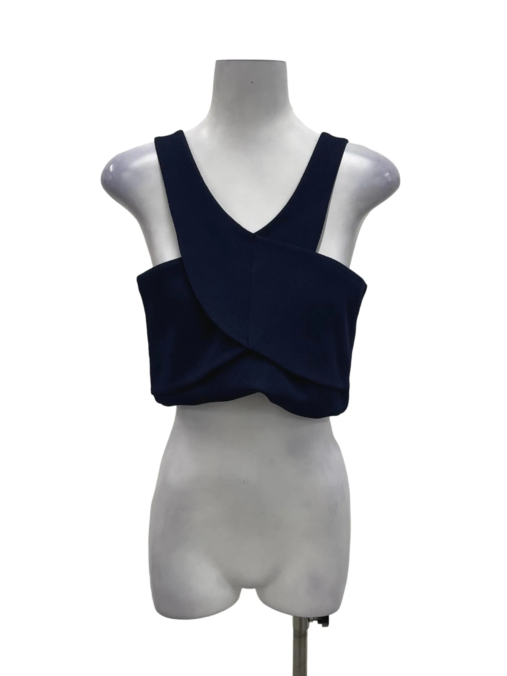 Navy Blue Cross Sleeveless Top