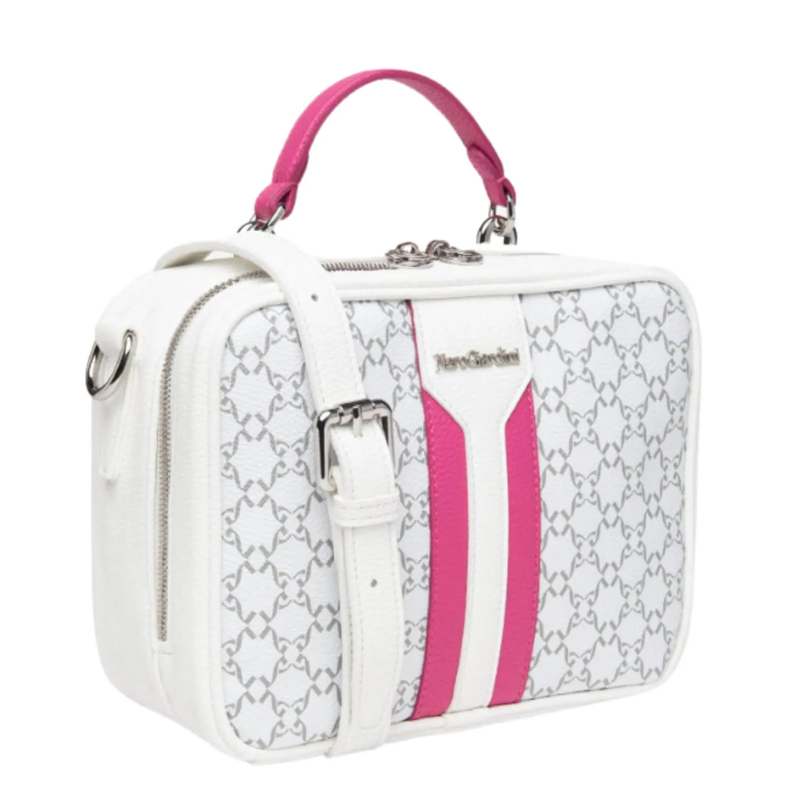 NeroGiardini White Patterned Camera Bag