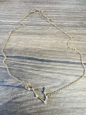 New Charm Necklace Unisex Constellation Stainless Steel for Women Anniversary Party (Color : Gold)