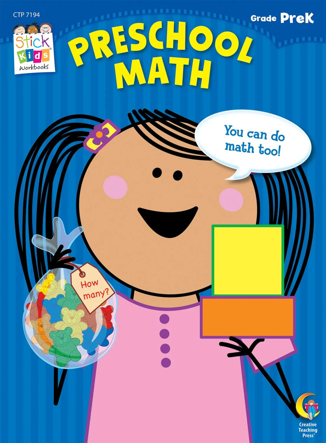 New Preschool Math Workbook, Grade PreK by Teresa Domnauer and Majella Maas, 56 Pages!
