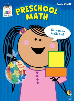 New Preschool Math Workbook, Grade PreK by Teresa Domnauer and Majella Maas, 56 Pages!