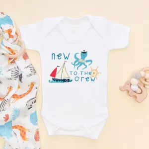 New To The Crew Sailboat Baby Bodysuit