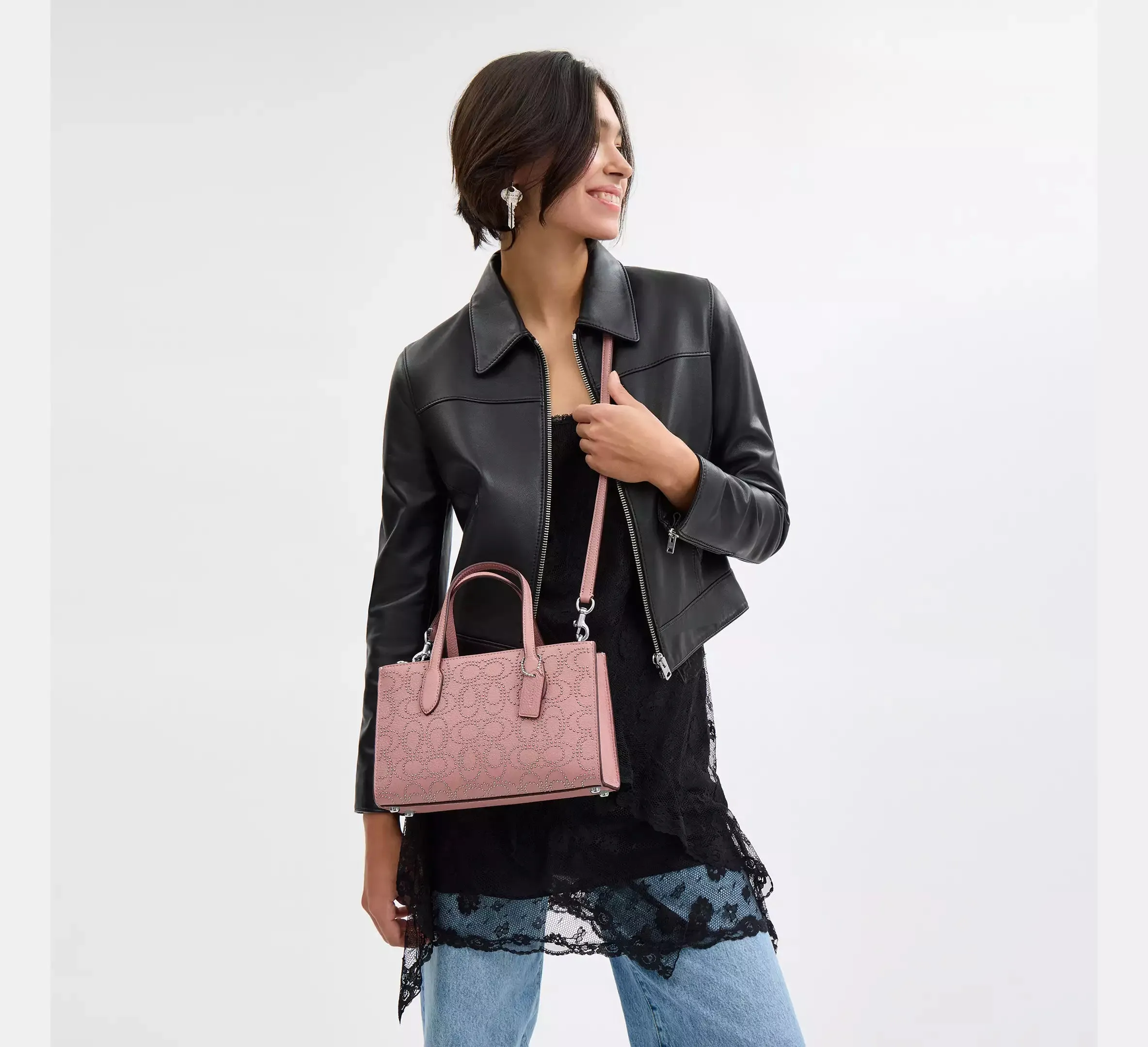 Nina Small Tote Bag With Signature Rivets