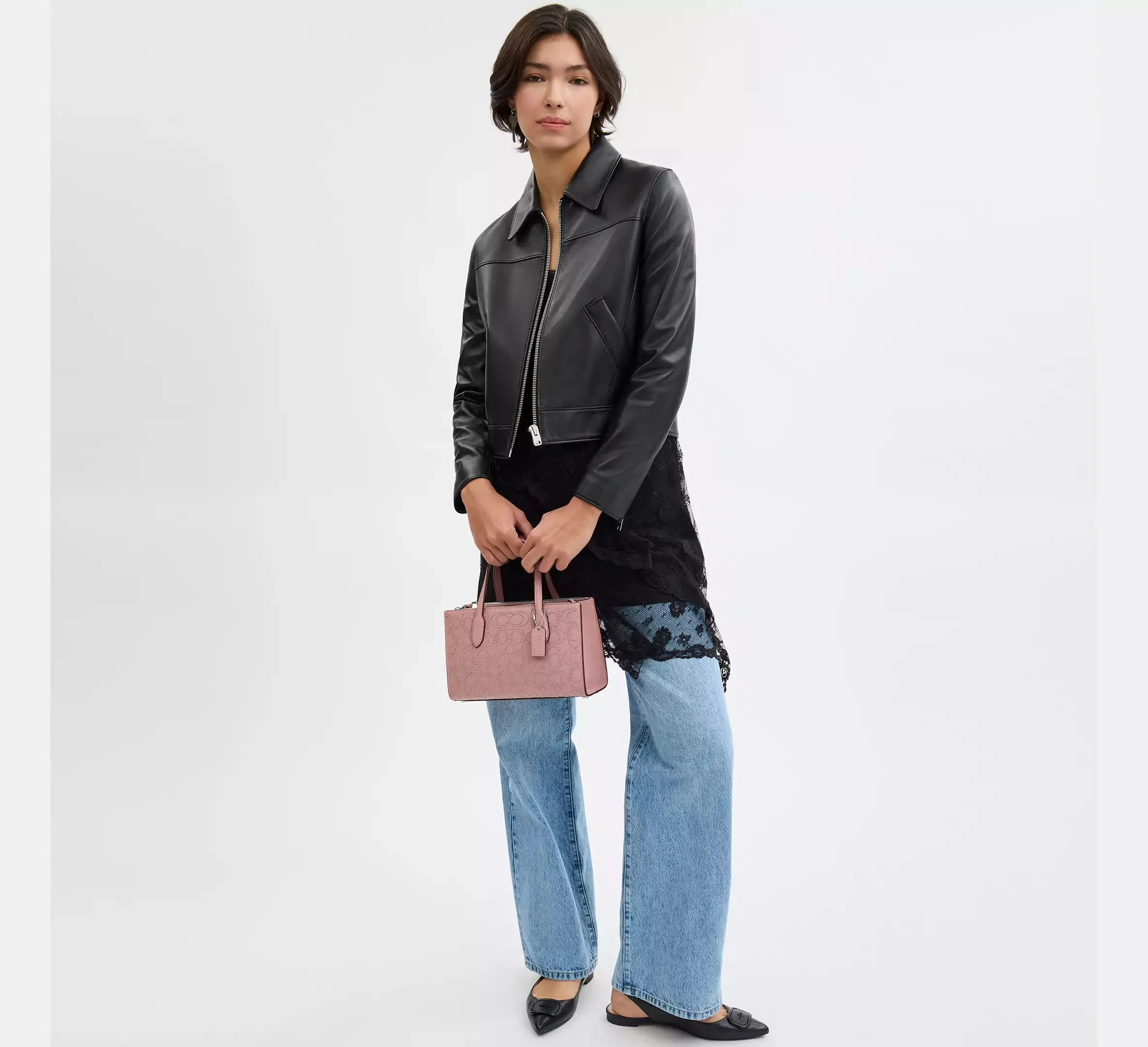 Nina Small Tote Bag With Signature Rivets