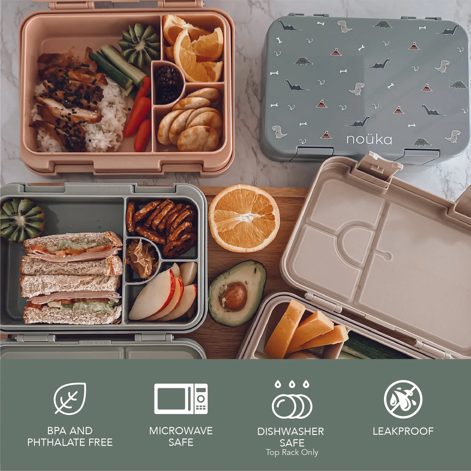 noüka Design Bento Lunch Box -  Space Travel (Min. of 2 PK, Multiples of 2 PK)