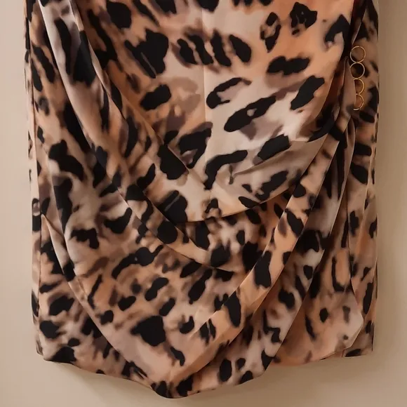 NWT, Yoanna Baraschi Vintage Draped Leopard Print Skirt
