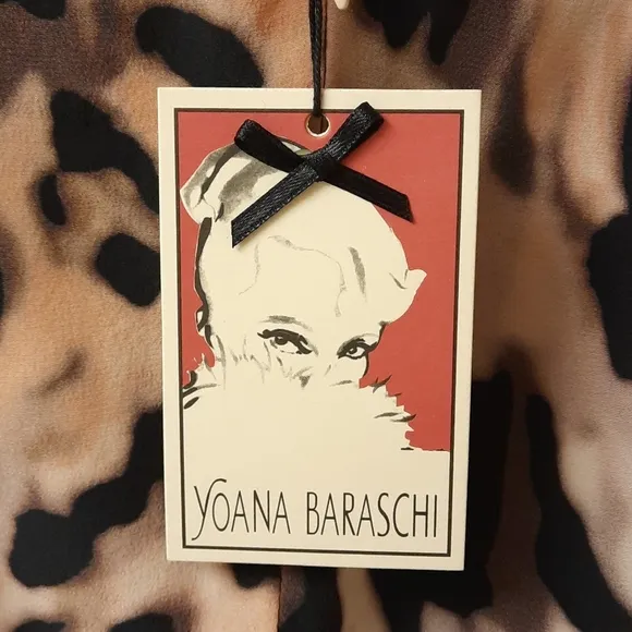 NWT, Yoanna Baraschi Vintage Draped Leopard Print Skirt