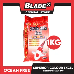 Ocean Free XO Premium Wheat Germ Floating Type 1kg Specially Made For Koi, Goldfish And Tropical Fishes, Strong Aid In Digestive, Shape, Growth And Color Improvement Fish Food