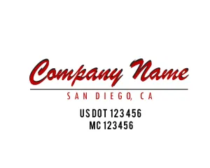 Old School Style Company Name Truck Decal USDOT, 2 Pack
