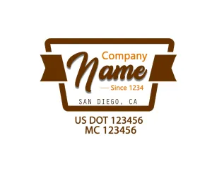 Old School Style Company Name Truck Decal USDOT, 2 Pack