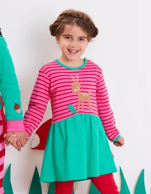 Organic Fawn Applique Twirl Dress