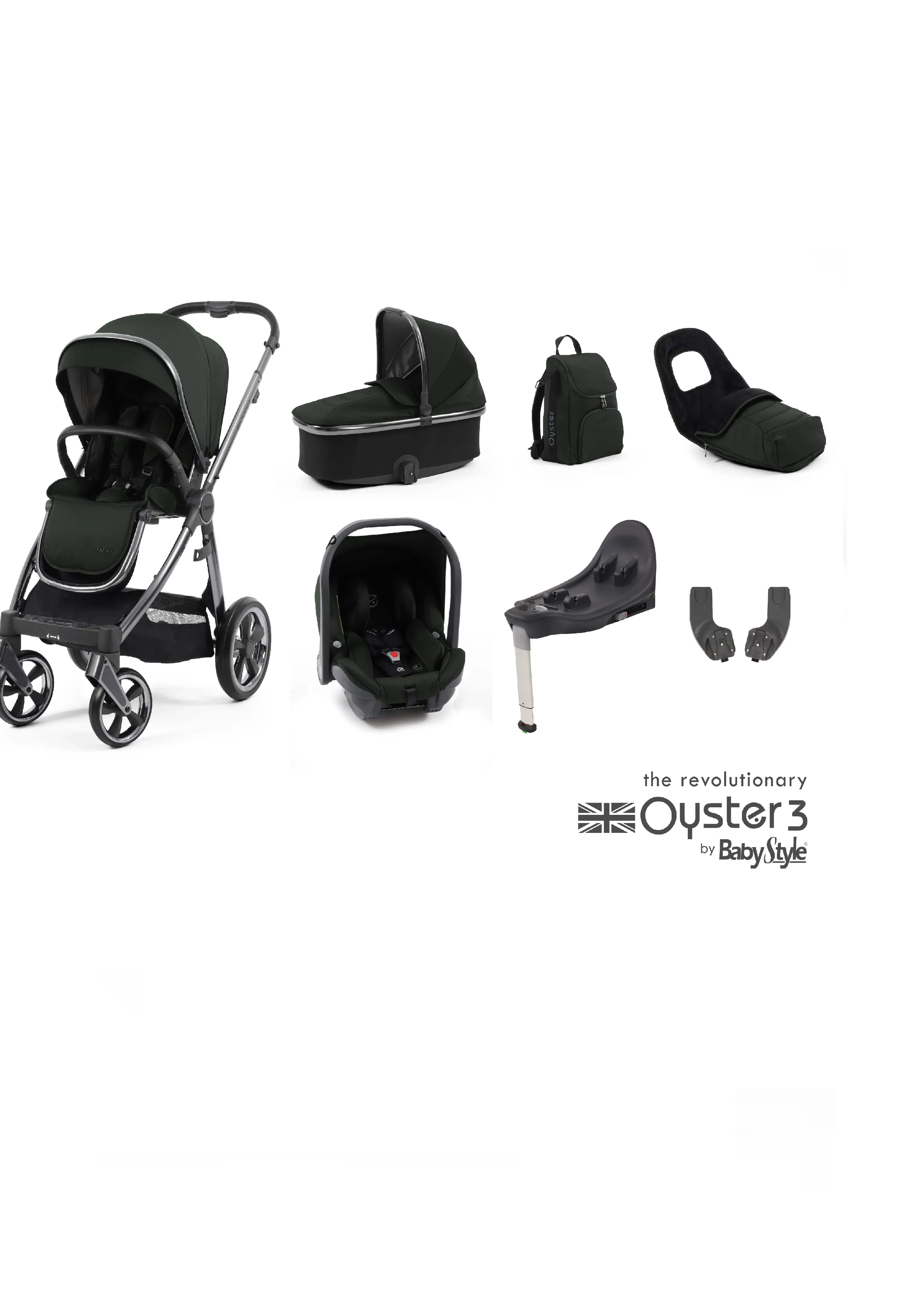 Oyster 3 Black Olive Travel System