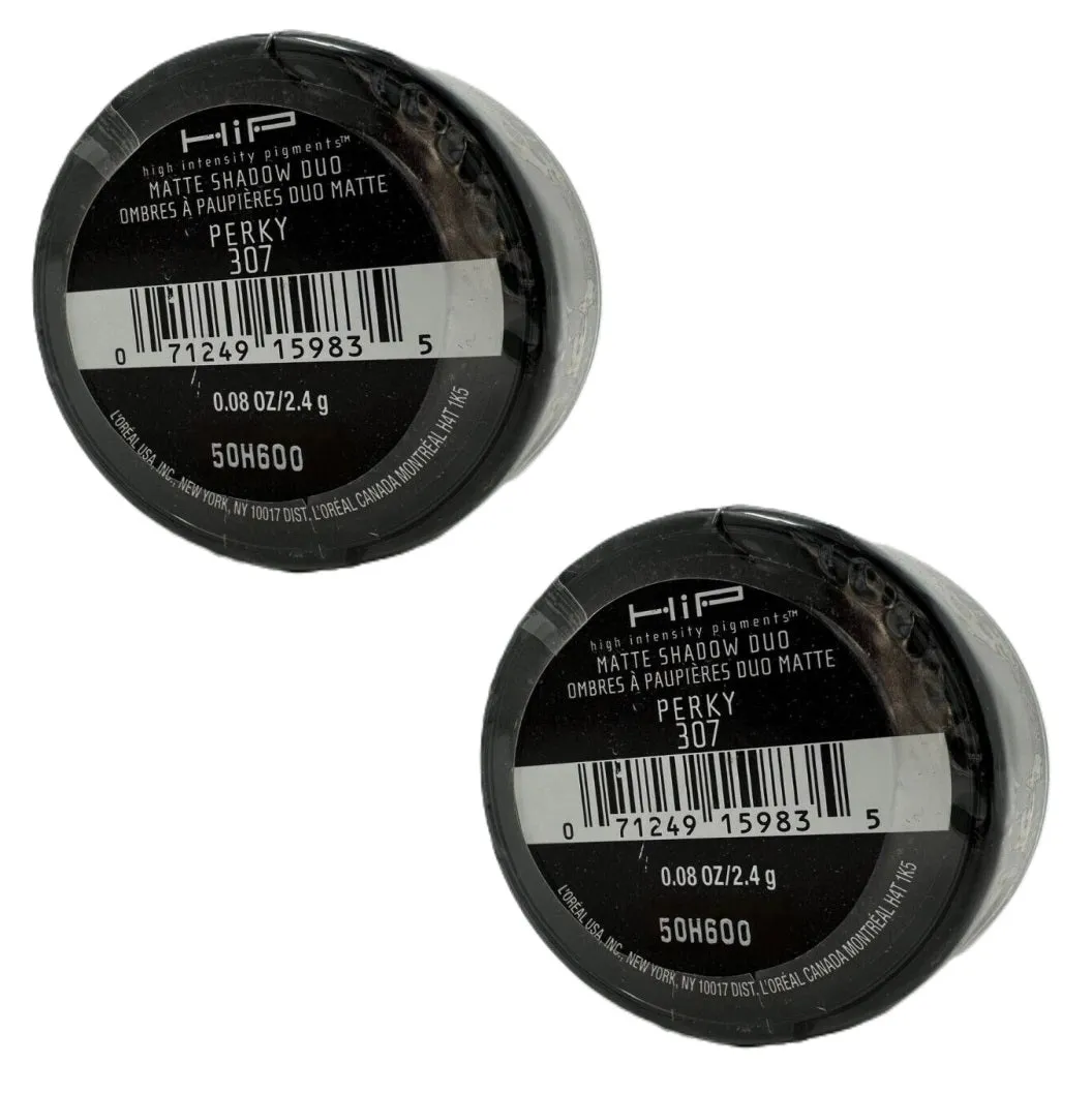 Pack of 2 L'Oreal Paris HIP Matte Shadow Duo, Perky 307