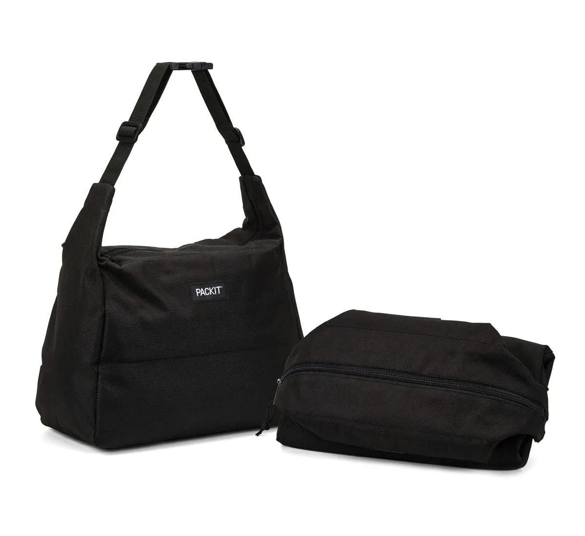 PackIt Freezable Hobo Lunch Bag, Black