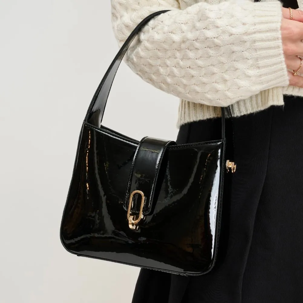 Paige Patent Crossbody Black