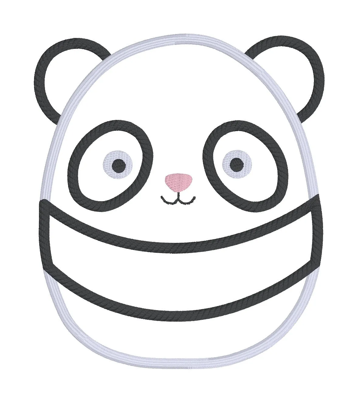 Panda applique squishy machine embroidery design (4 sizes included) DIGITAL DOWNLOAD