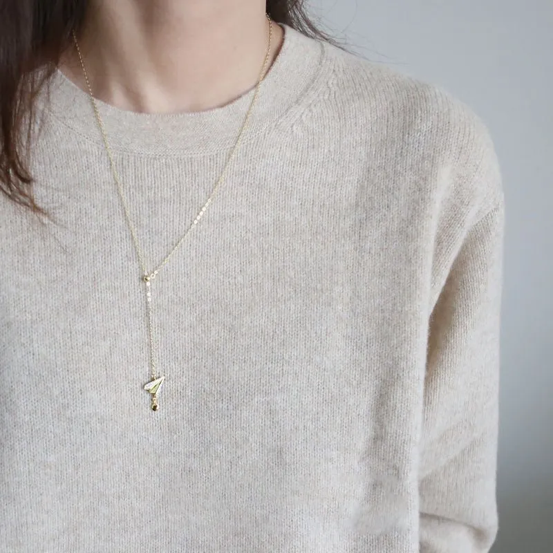 Paper Plane Necklace (Solid Silver)
