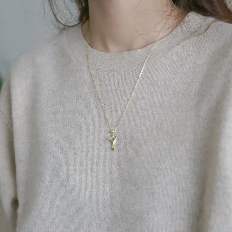 Paper Plane Necklace (Solid Silver)