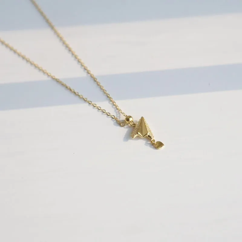 Paper Plane Necklace (Solid Silver)