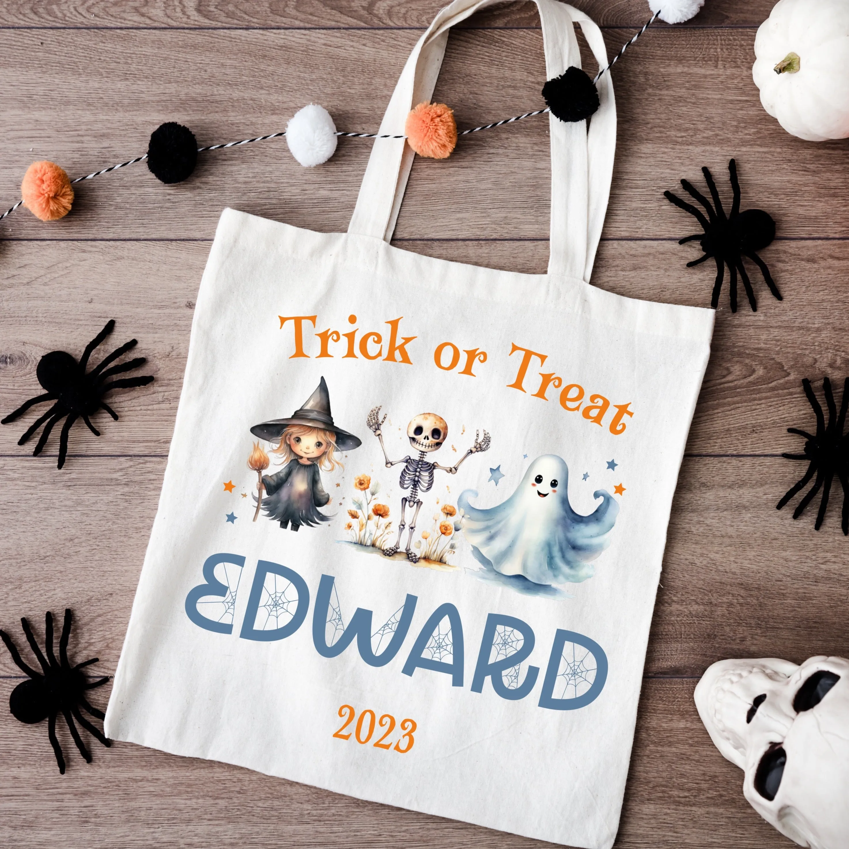 Personalised halloween tote bag