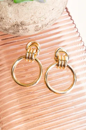 Pick Me Up Goldtone Door Knocker Earrings