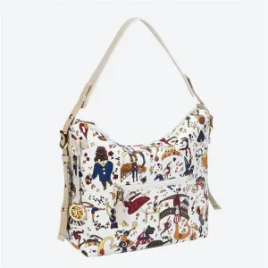 Piero Guidi Magic Circus - 12 x 9 x 5 in. Vintage White Hobo Bag