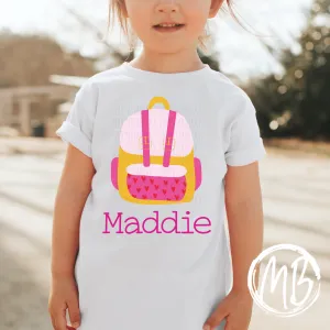 Pink Backpack w/name Tee