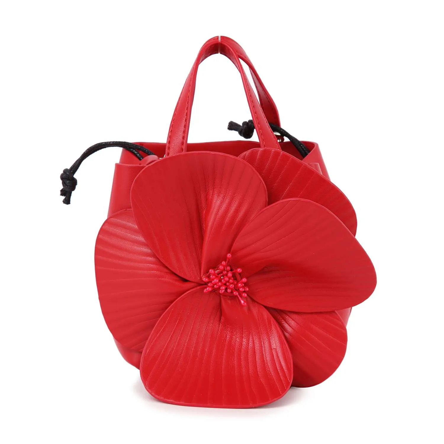 Pink Raised Flower Petite Hand Tote