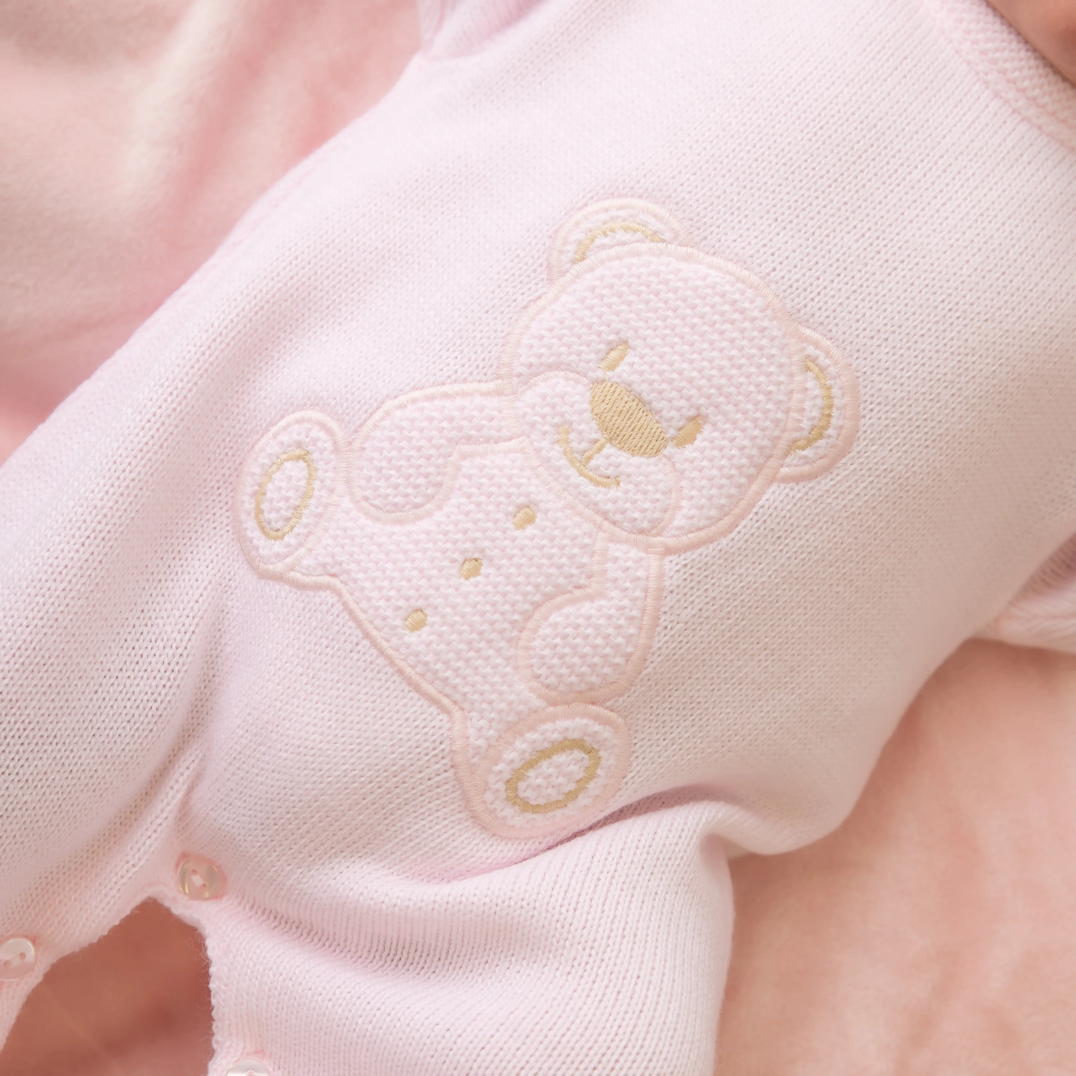 Pink Teddy Knitted Onesie