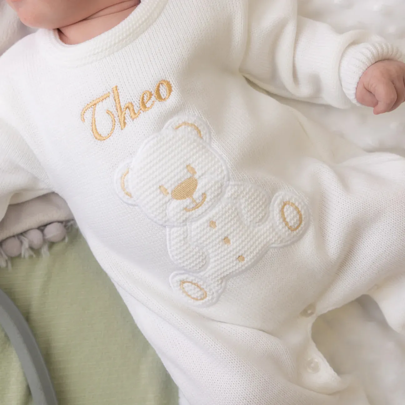 Pink Teddy Knitted Onesie