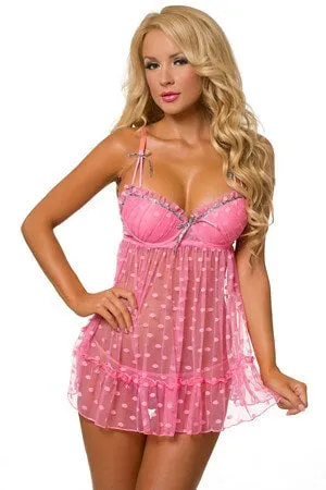 Pink Trend Spotting Babydoll Set