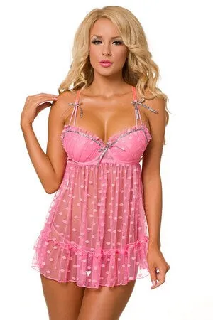 Pink Trend Spotting Babydoll Set