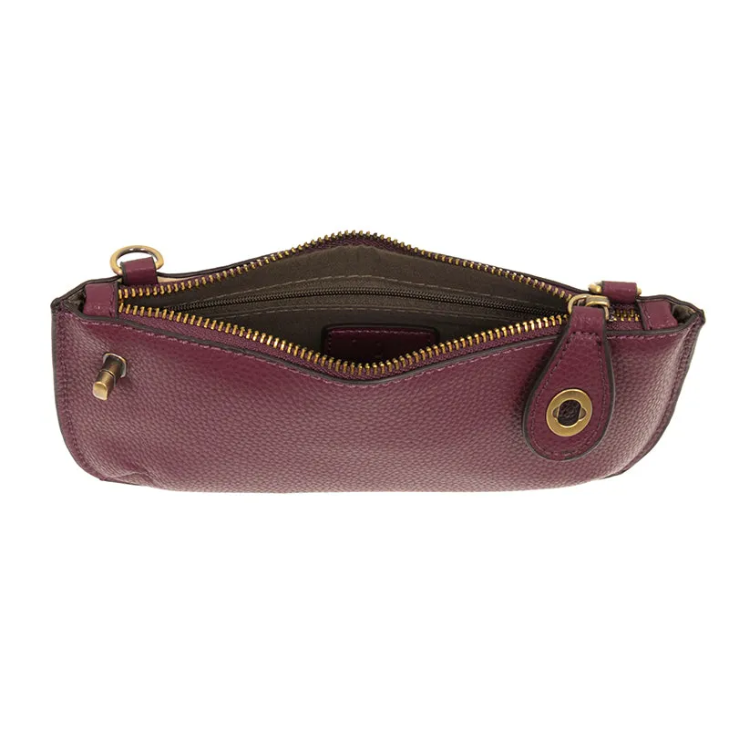 Plum Mini Crossbody Wristlet Clutch