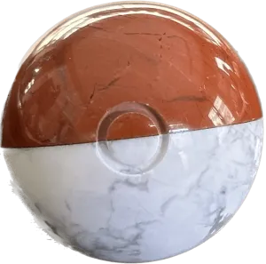 Poké Ball in Natural Stone Red DiaSpro and Howlite