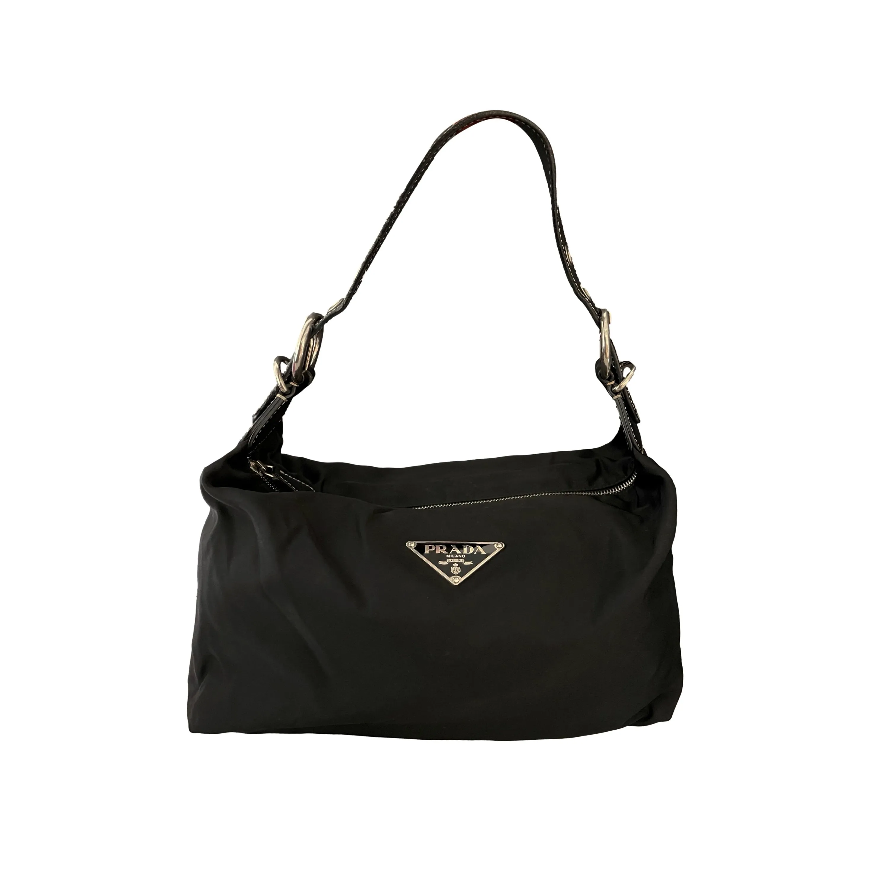 Prada Black Nylon Hobo Shoulder Bag