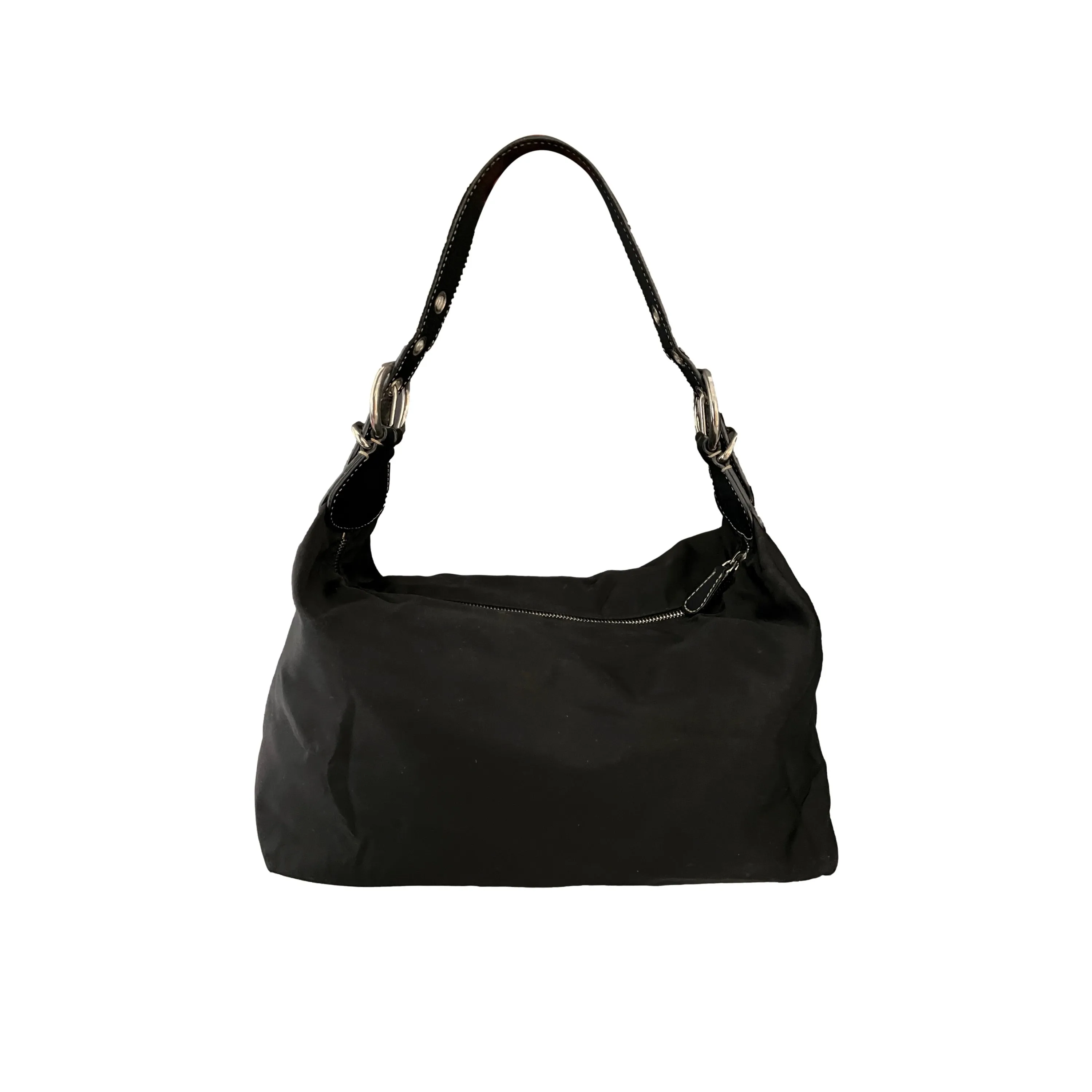 Prada Black Nylon Hobo Shoulder Bag